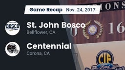 Recap: St. John Bosco  vs. Centennial  2017