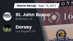 Recap: St. John Bosco  vs. Dorsey  2017