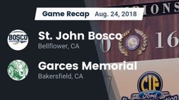 Recap: St. John Bosco  vs. Garces Memorial  2018