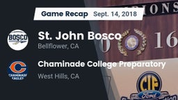 Recap: St. John Bosco  vs. Chaminade College Preparatory 2018