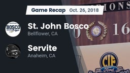 Recap: St. John Bosco  vs. Servite 2018