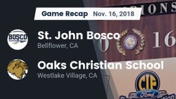 Recap: St. John Bosco  vs. Oaks Christian School 2018