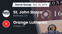 Recap: St. John Bosco  vs. Orange Lutheran  2019