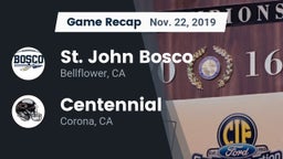 Recap: St. John Bosco  vs. Centennial  2019