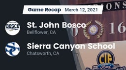 Recap: St. John Bosco  vs. Sierra Canyon School 2021