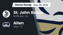 Recap: St. John Bosco  vs. Allen  2022