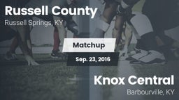 Matchup: Russell County High vs. Knox Central  2016
