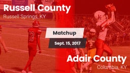 Matchup: Russell County High vs. Adair County  2017