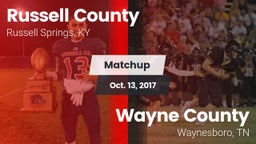 Matchup: Russell County High vs. Wayne County  2017