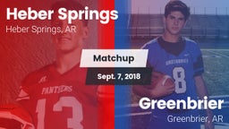 Matchup: Heber Springs High vs. Greenbrier  2018