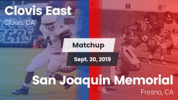 Matchup: Clovis East High vs. San Joaquin Memorial  2019