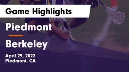 Piedmont  vs Berkeley  Game Highlights - April 29, 2022