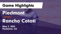 Piedmont  vs Rancho Cotati Game Highlights - May 2, 2023