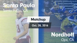 Matchup: Santa Paula High vs. Nordhoff  2016
