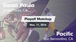 Matchup: Santa Paula High vs. Pacific  2016