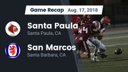 Recap: Santa Paula  vs. San Marcos  2018