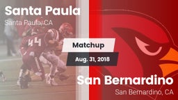 Matchup: Santa Paula High vs. San Bernardino  2018