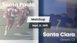 Matchup: Santa Paula High vs. Santa Clara  2018