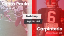 Matchup: Santa Paula High vs. Carpinteria  2018