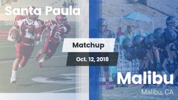Matchup: Santa Paula High vs. Malibu  2018