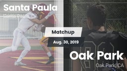 Matchup: Santa Paula High vs. Oak Park  2019