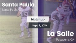 Matchup: Santa Paula High vs. La Salle  2019