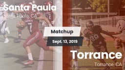 Matchup: Santa Paula High vs. Torrance  2019
