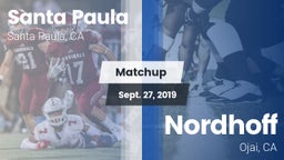 Matchup: Santa Paula High vs. Nordhoff  2019