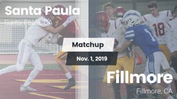 Matchup: Santa Paula High vs. Fillmore  2019