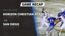 Recap: Horizon Christian Academy vs. San Diego  2016