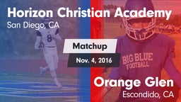 Matchup: Horizon Christian vs. Orange Glen  2016