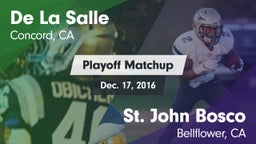 Matchup: De La Salle High vs. St. John Bosco  2016