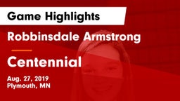 Robbinsdale Armstrong  vs Centennial  Game Highlights - Aug. 27, 2019