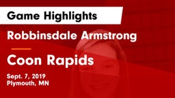 Robbinsdale Armstrong  vs Coon Rapids  Game Highlights - Sept. 7, 2019