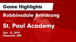 Robbinsdale Armstrong  vs St. Paul Academy Game Highlights - Oct. 12, 2019