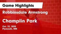 Robbinsdale Armstrong  vs Champlin Park  Game Highlights - Oct. 22, 2020