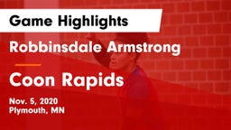 Robbinsdale Armstrong  vs Coon Rapids  Game Highlights - Nov. 5, 2020