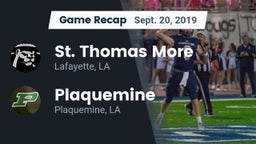 Recap: St. Thomas More  vs. Plaquemine  2019