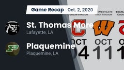 Recap: St. Thomas More  vs. Plaquemine  2020