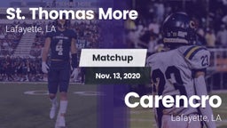 Matchup: St. Thomas More  vs. Carencro  2020