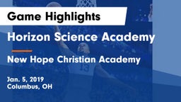 Horizon Science Academy  vs New Hope Christian Academy Game Highlights - Jan. 5, 2019