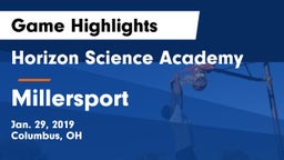 Horizon Science Academy  vs Millersport  Game Highlights - Jan. 29, 2019