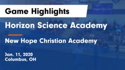 Horizon Science Academy  vs New Hope Christian Academy Game Highlights - Jan. 11, 2020