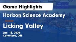 Horizon Science Academy  vs Licking Valley  Game Highlights - Jan. 18, 2020