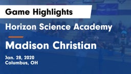 Horizon Science Academy  vs Madison Christian  Game Highlights - Jan. 28, 2020