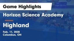 Horizon Science Academy  vs Highland  Game Highlights - Feb. 11, 2020