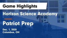 Horizon Science Academy  vs Patriot Prep Game Highlights - Dec. 1, 2020