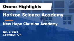 Horizon Science Academy  vs New Hope Christian Academy Game Highlights - Jan. 2, 2021