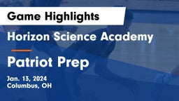 Horizon Science Academy  vs Patriot Prep Game Highlights - Jan. 13, 2024