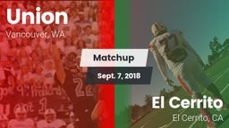 Matchup: Union  vs. El Cerrito  2018
